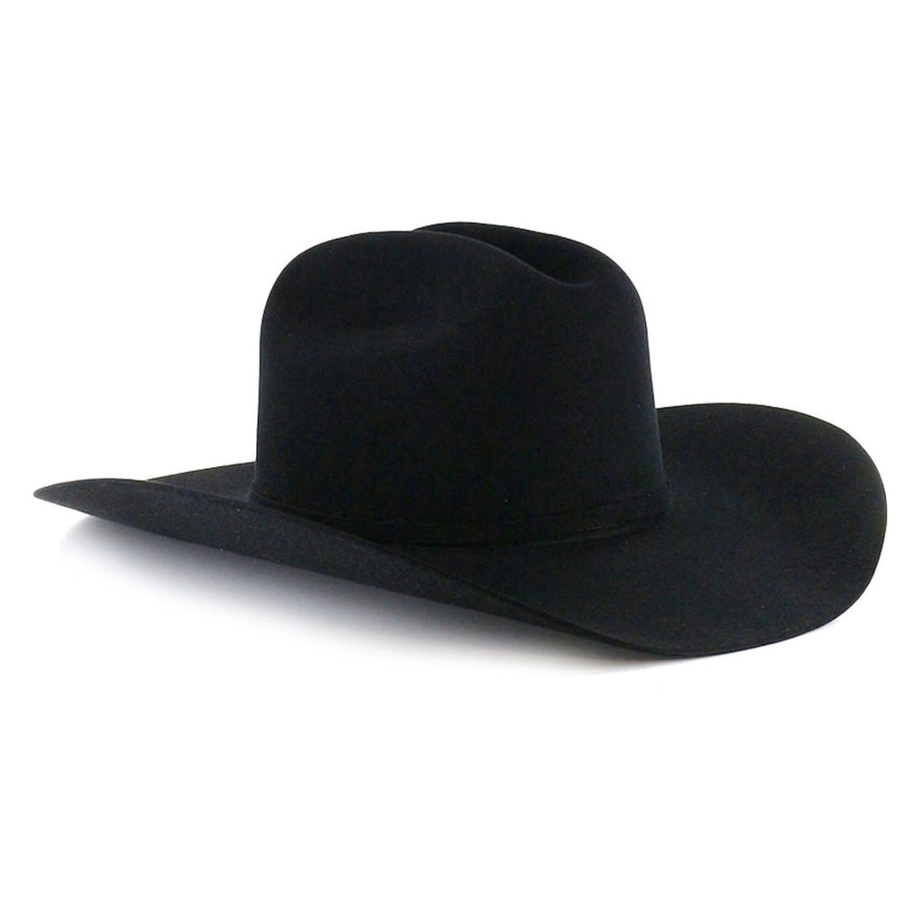 Resistol Logan 6X Black Felt Cowboy Hat – Open Crown | Wide Brim