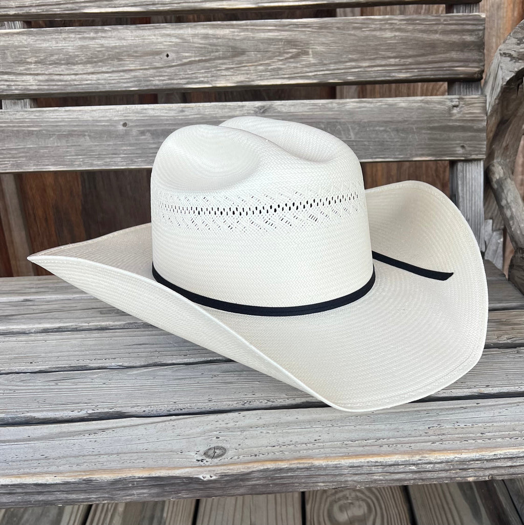 Resistol Luke 7X Premium Straw Cowboy Hat – Natural White | Cattleman Crown
