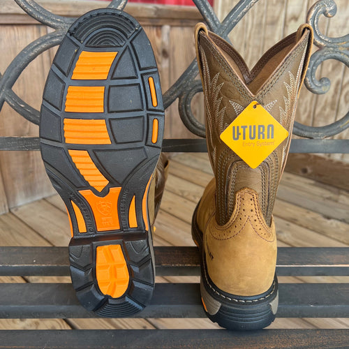 Ariat Workhog Men's Pull-On Work Boot – Round Toe | Aged Bark
