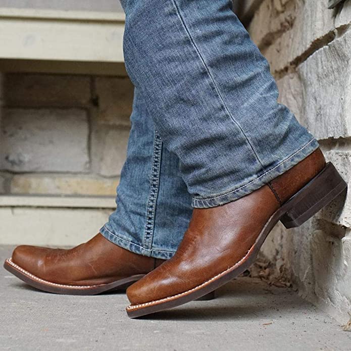 Soto Boots Men's Square Toe Cowboy Boots – Miel Leather | Goodyear Welt | Rubber Sole