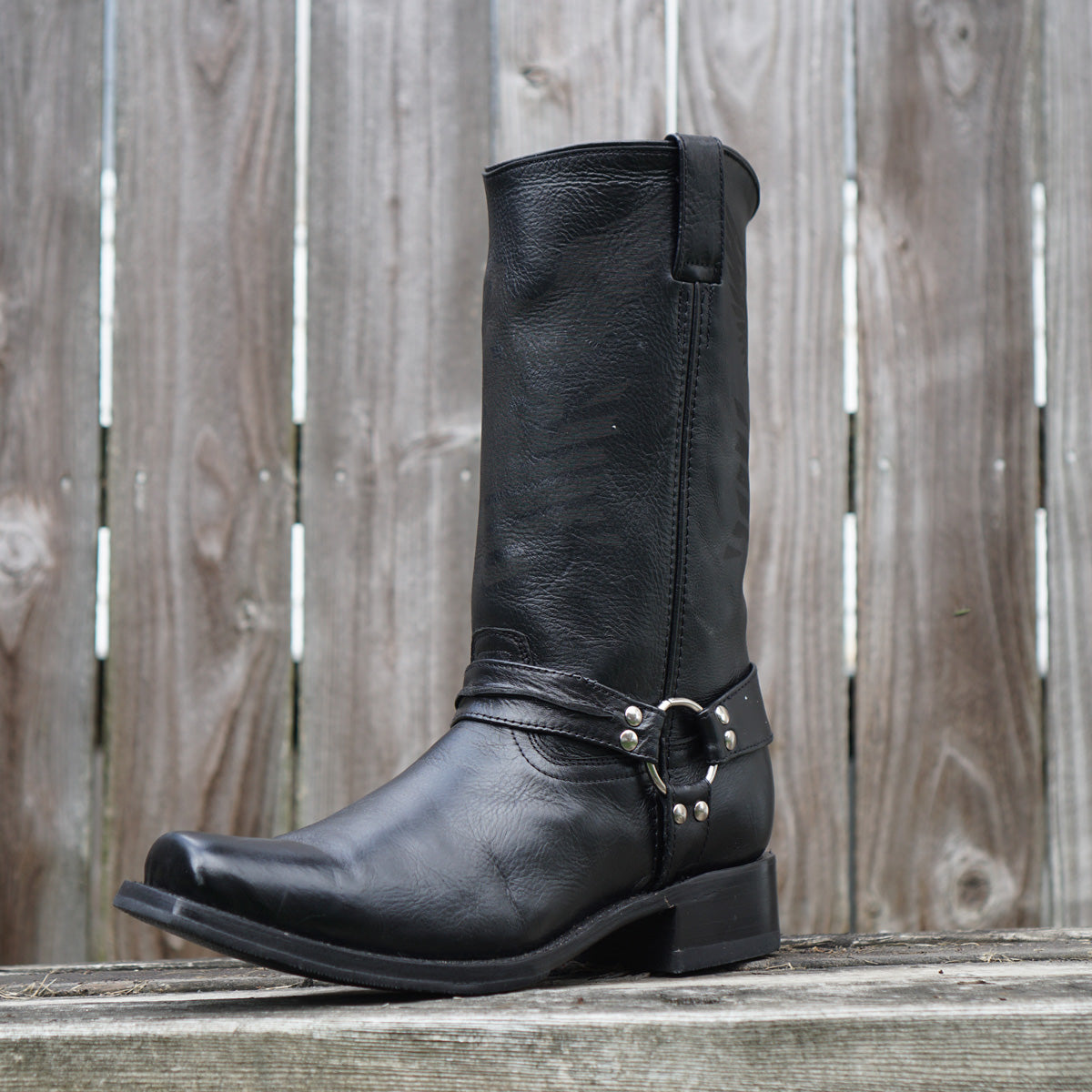 Soto Boots Eagle Rider Men's Harness Biker Boots – Black Leather | Square Toe | Goodyear Welt