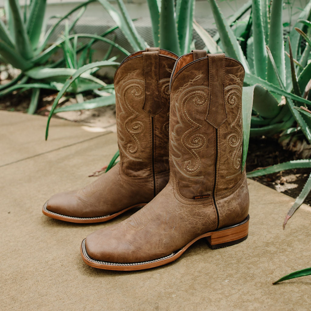 Soto Boots Mens Tan Broad Square Toe Western Boots