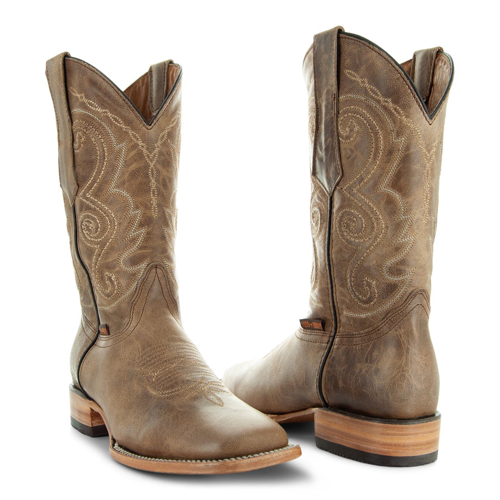 Soto Boots Mens Tan Broad Square Toe Western Boots