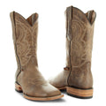 Soto Boots Mens Tan Broad Square Toe Western Boots