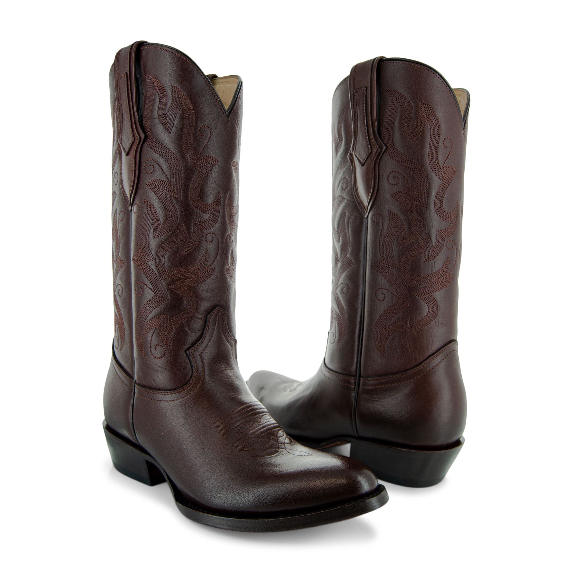 Soto Boots Men's Classic Dress Cowboy Boots – Brown Leather | Round Toe | Goodyear Welt