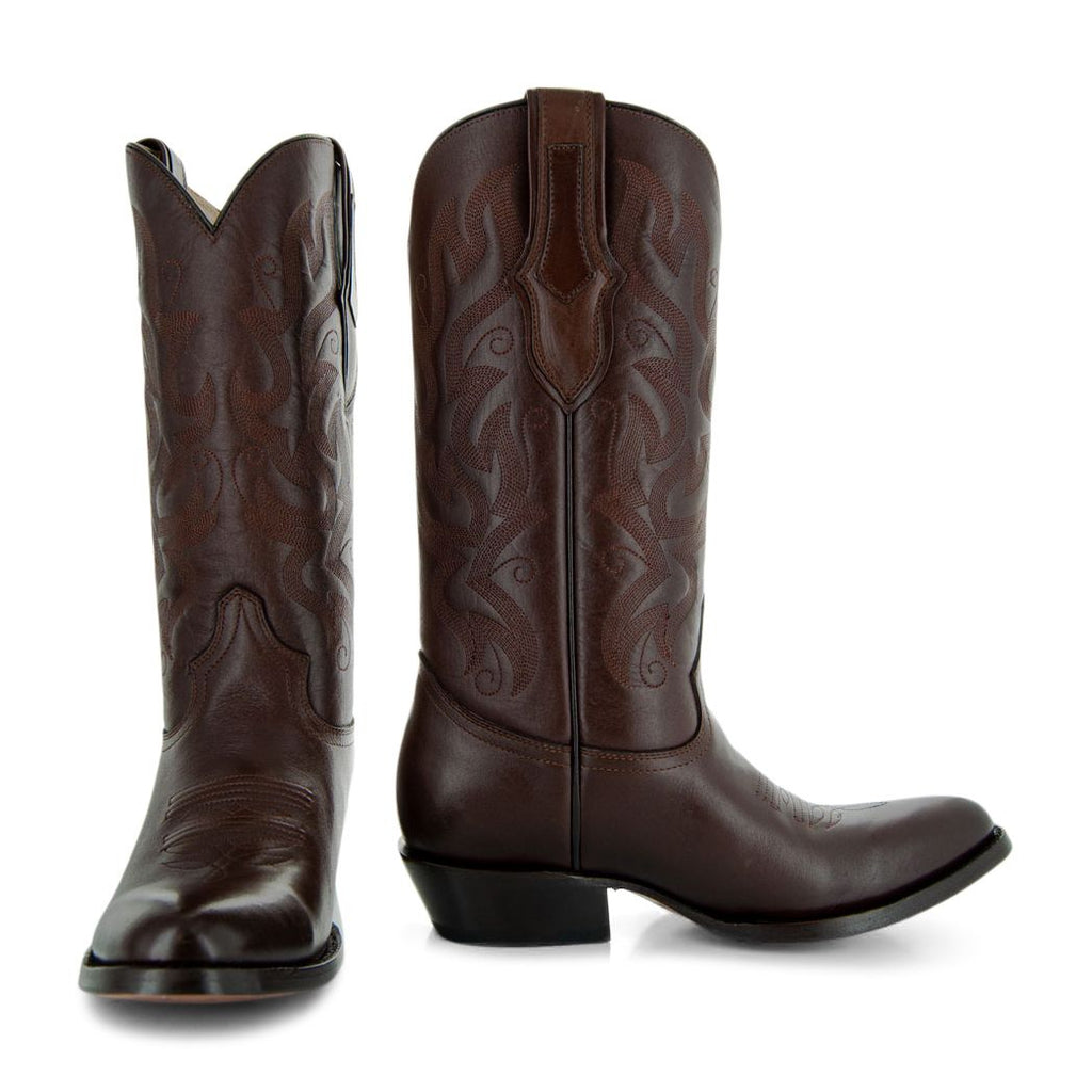 Soto Boots Men's Classic Dress Cowboy Boots – Brown Leather | Round Toe | Goodyear Welt