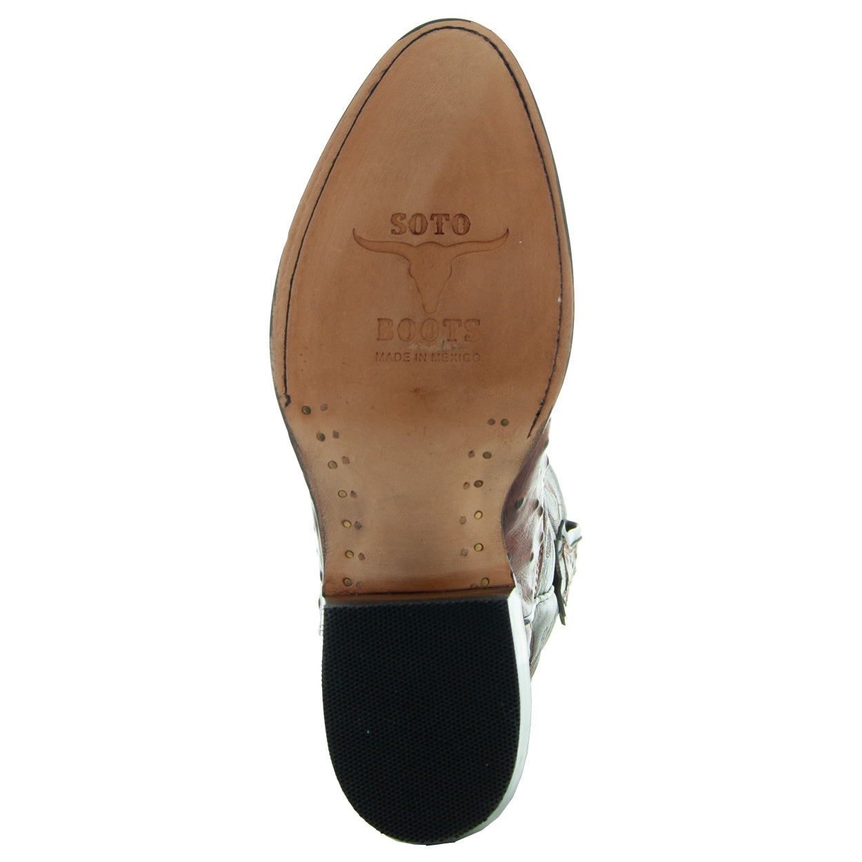 Soto Boots Men's Cognac Ostrich Print Cowboy Boot – Round Toe | H7002