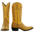 Soto Boots Men's Mantequilla Ostrich Print Cowboy Boot – Round Toe | H7002