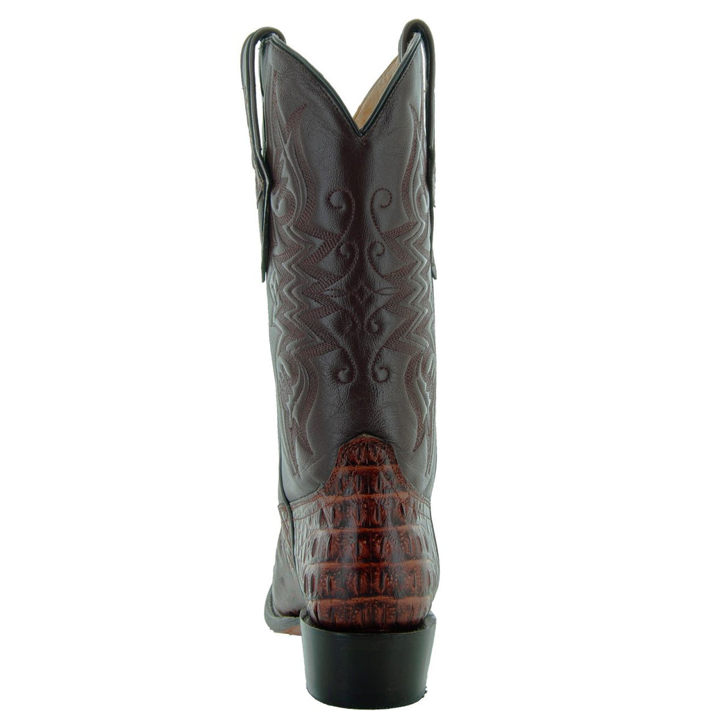 Soto Boots Men's Gator Tail Print Cowboy Boots – Cognac Leather | J Toe | Goodyear Welt