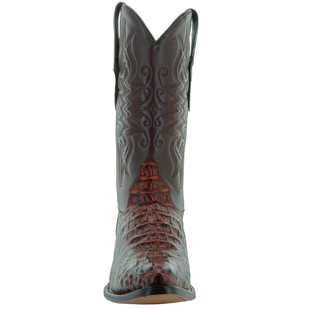 Soto Boots Men's Gator Tail Print Cowboy Boots – Cognac Leather | J Toe | Goodyear Welt