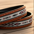 Woven Aztec Western Leather Belt | Baja Leather Western Belt