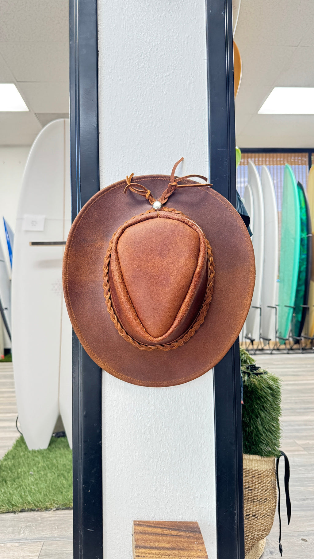 Canyons Brown Leather Rancher Hat | Baja Leather Western Hat
