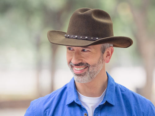 Bigalli Alamo Men's Wool Felt Cowboy Hat – Cattleman Crown | Chocolate, Black, Khaki & Cream