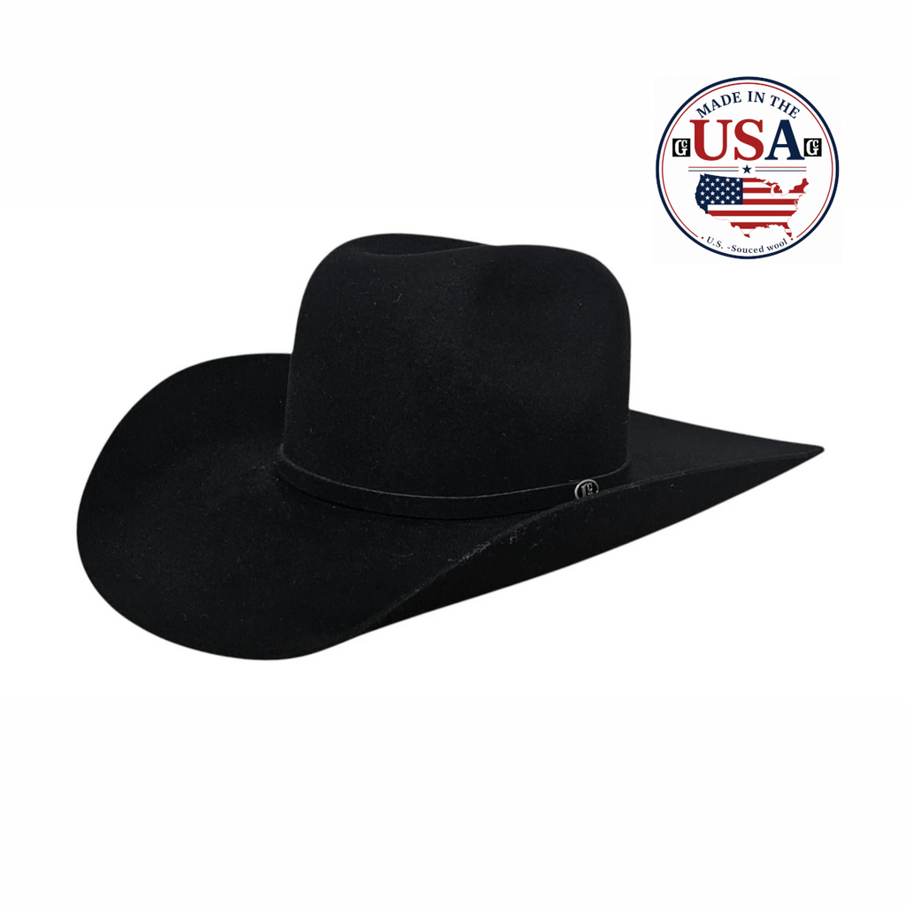 Gone Country Montana Black 5X Wool Cowboy Hat — Made in USA