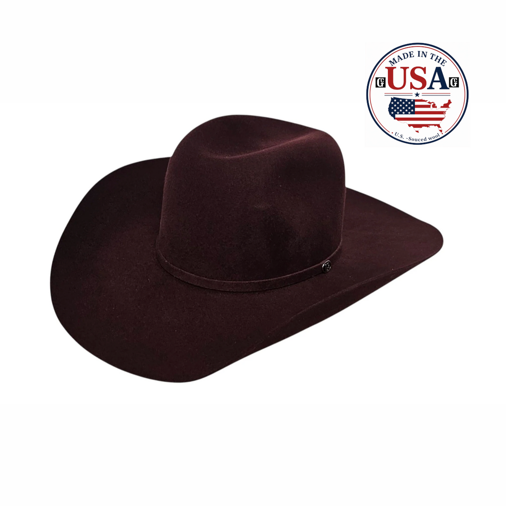 Gone Country Montana Black Cherry 5X Wool Cowboy Hat — Made in USA