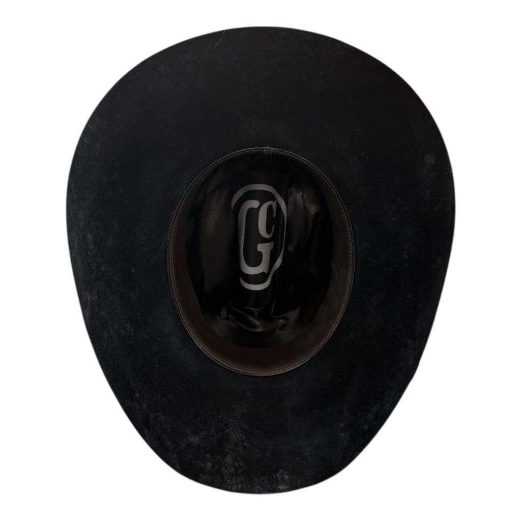 Gone Country Yellowstone Black 5X Wool Cowboy Hat — Distressed Western Style