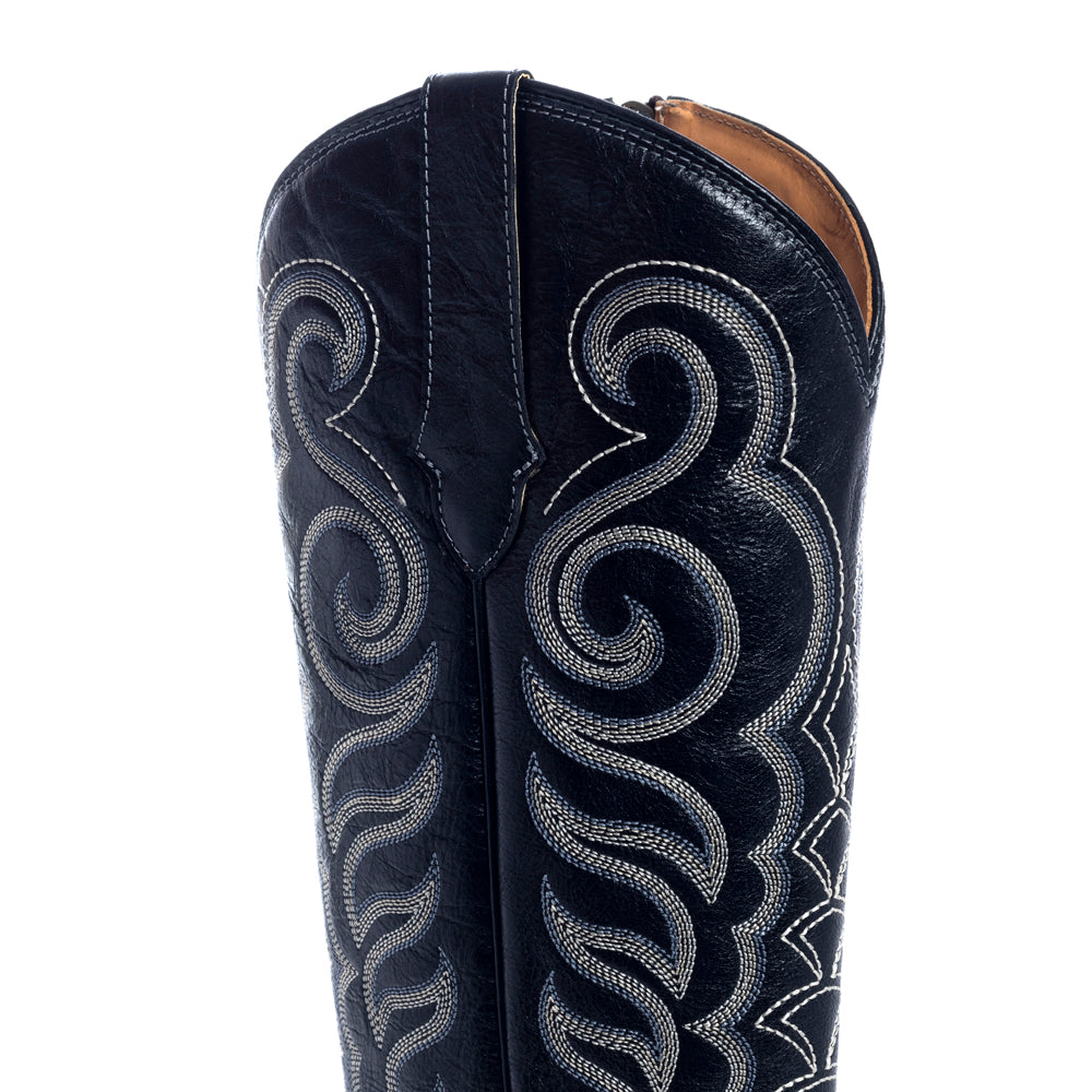 Myra Nalejandra Ebony Black Leather Tall Western Boots