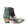 Myra Reyna Ridge Hairon Leather Booties | Teal Snip Toe