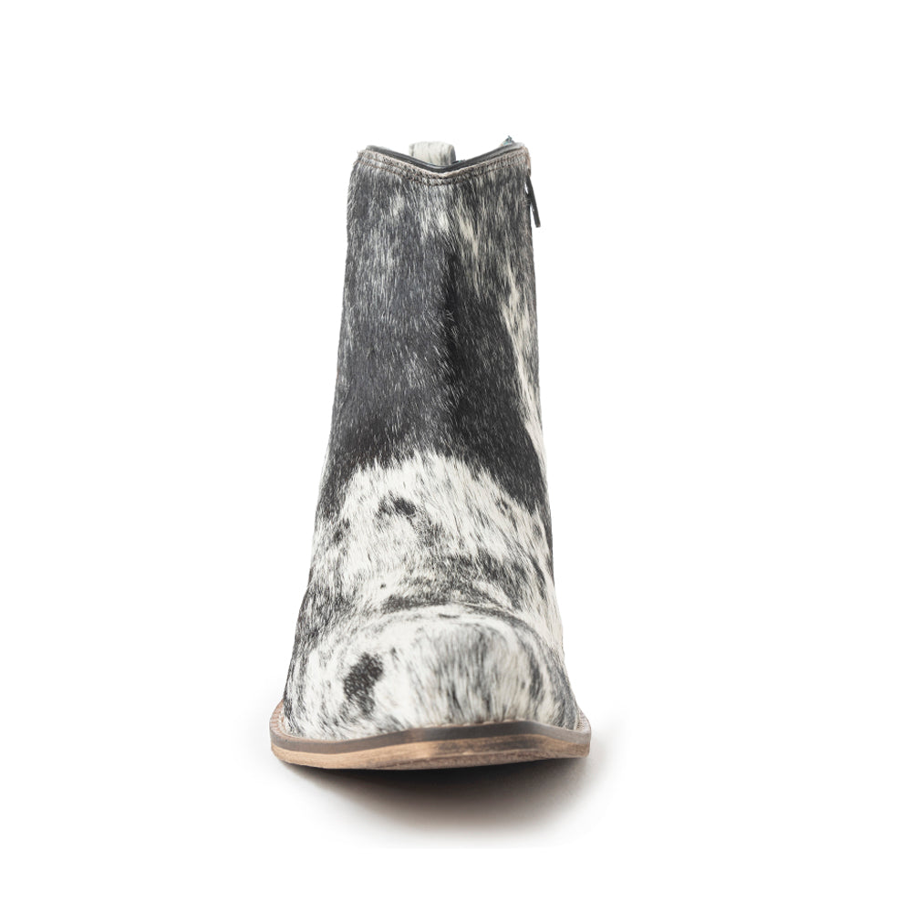 Myra Reyna Ridge Hairon Leather Booties | Teal Snip Toe