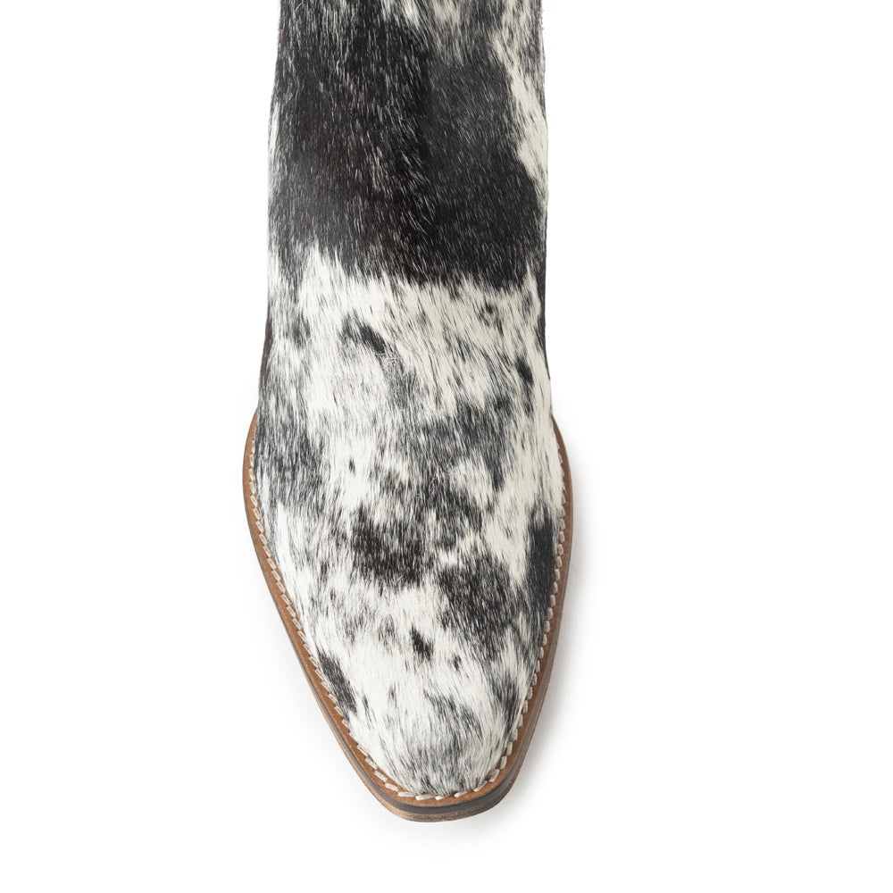 Myra Reyna Ridge Hairon Leather Booties | Teal Snip Toe