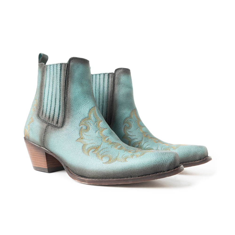 Myra Dearling Ranch Embossed Leather Booties for Women