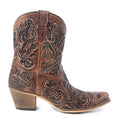 Myra Paisley Vintage Patina Western Booties - Tawny Brown