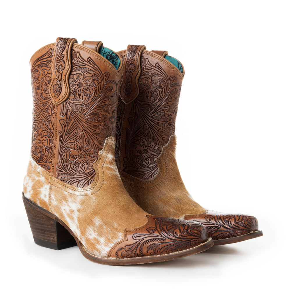 Myra Kelsey Anne Handtooled Leather Cowgirl Boots Hairon