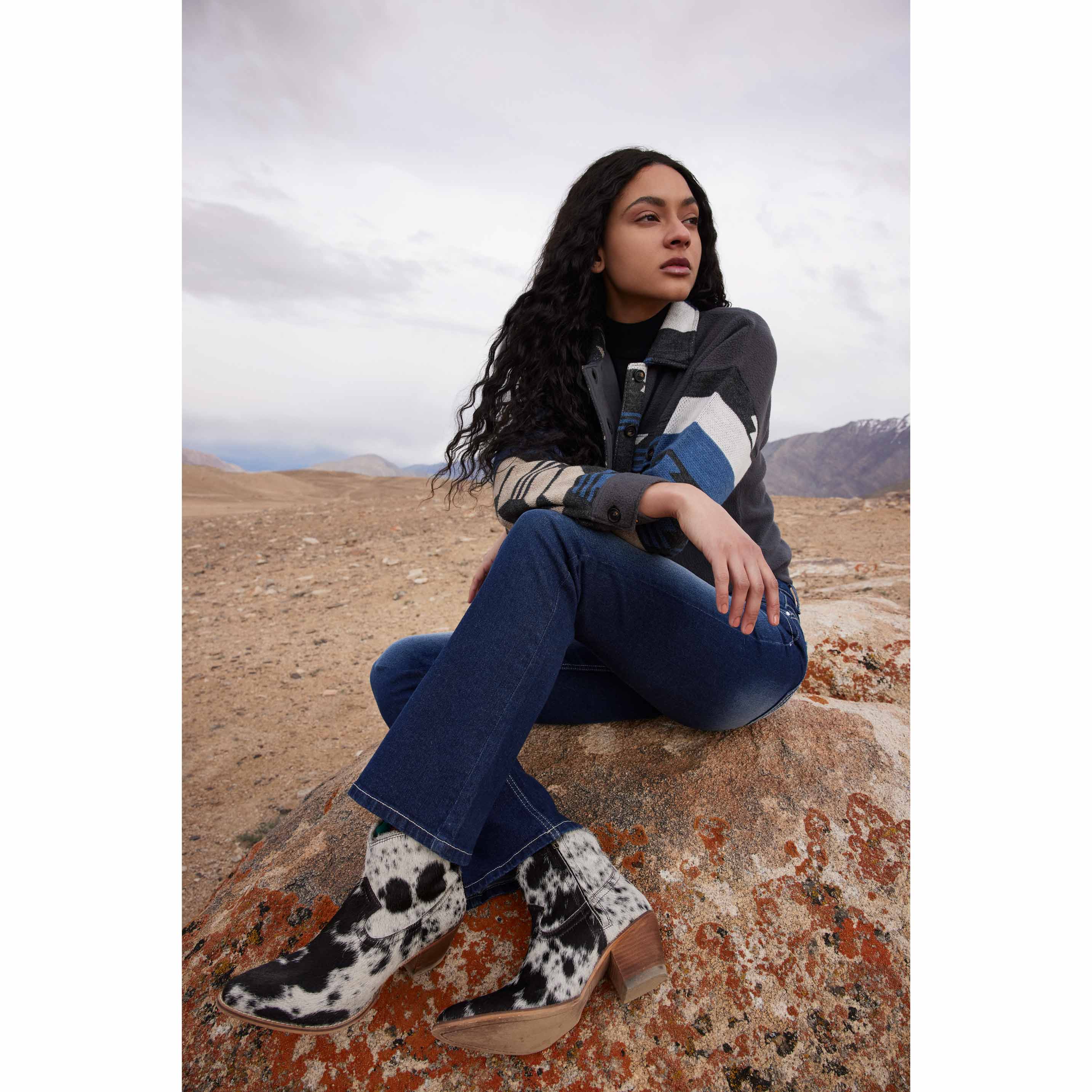 Myra Virginia Trail Hairon Leather Cowgirl Boots for Women
