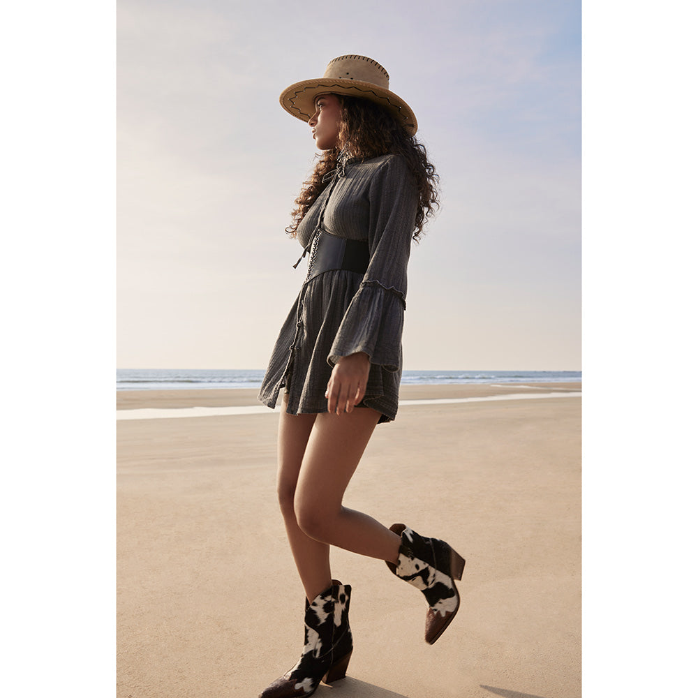 Myra Flossie Hairon Boots for Women | Bourbon Snip Toe