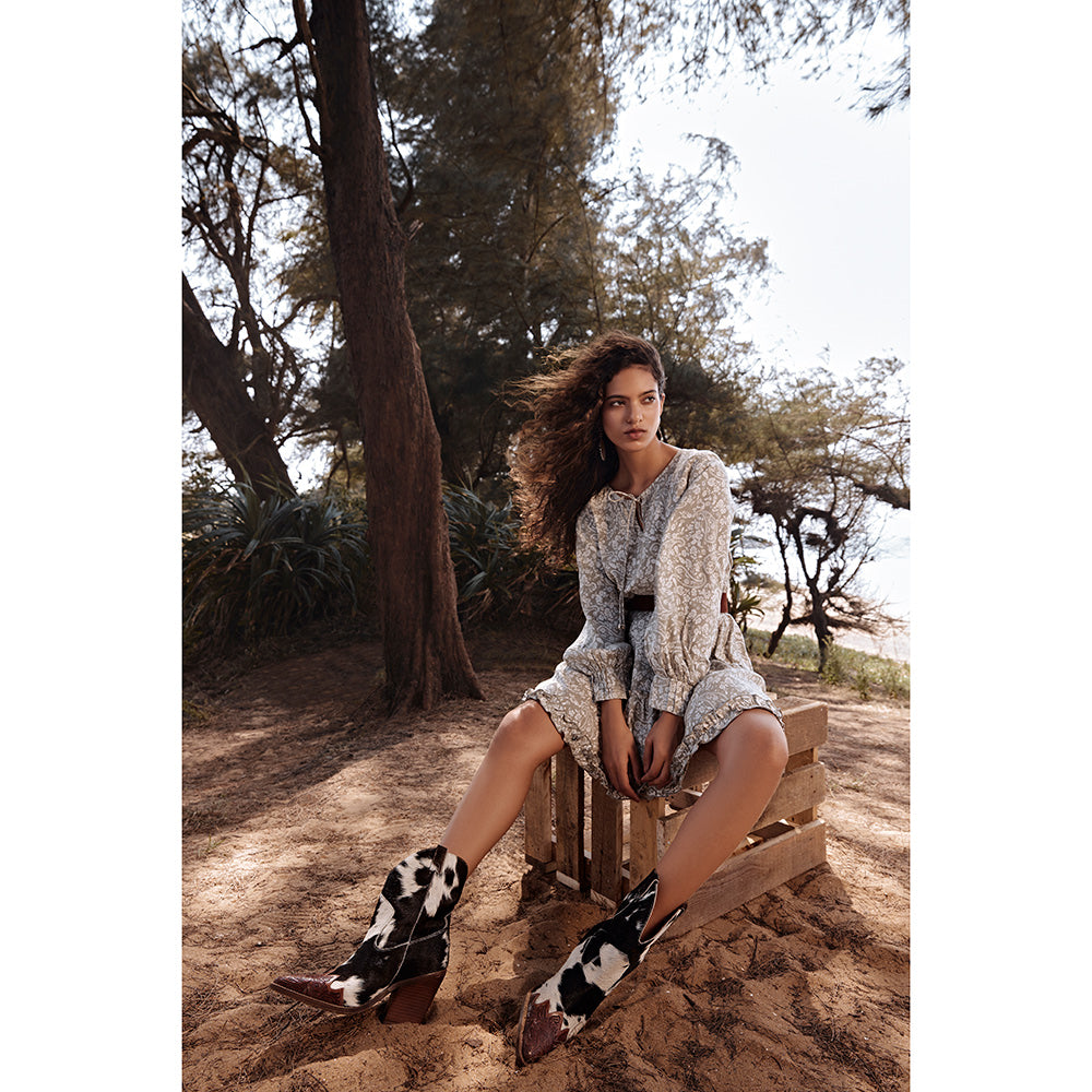 Myra Flossie Hairon Boots for Women | Bourbon Snip Toe