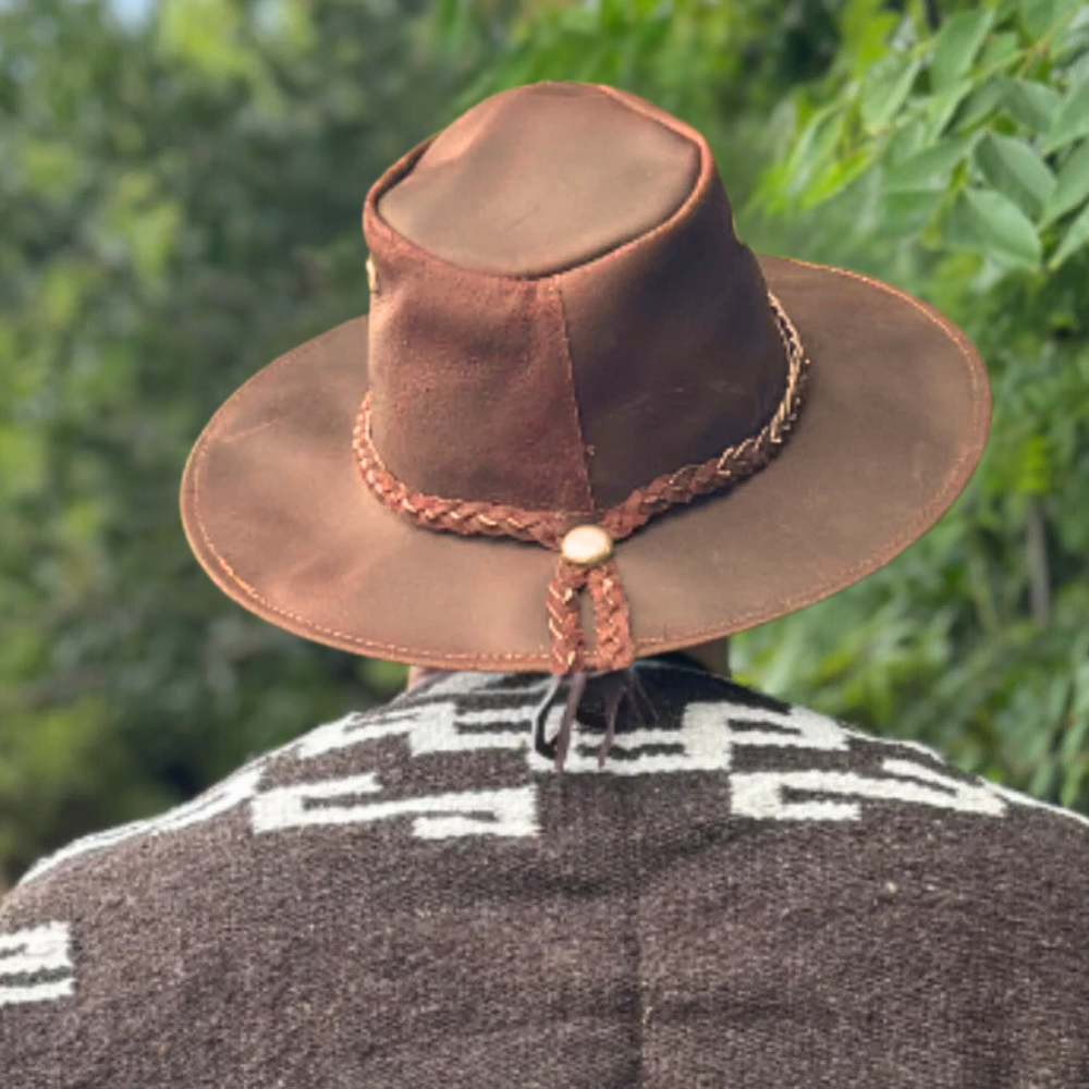 Canyons Brown Leather Rancher Hat | Baja Leather Western Hat