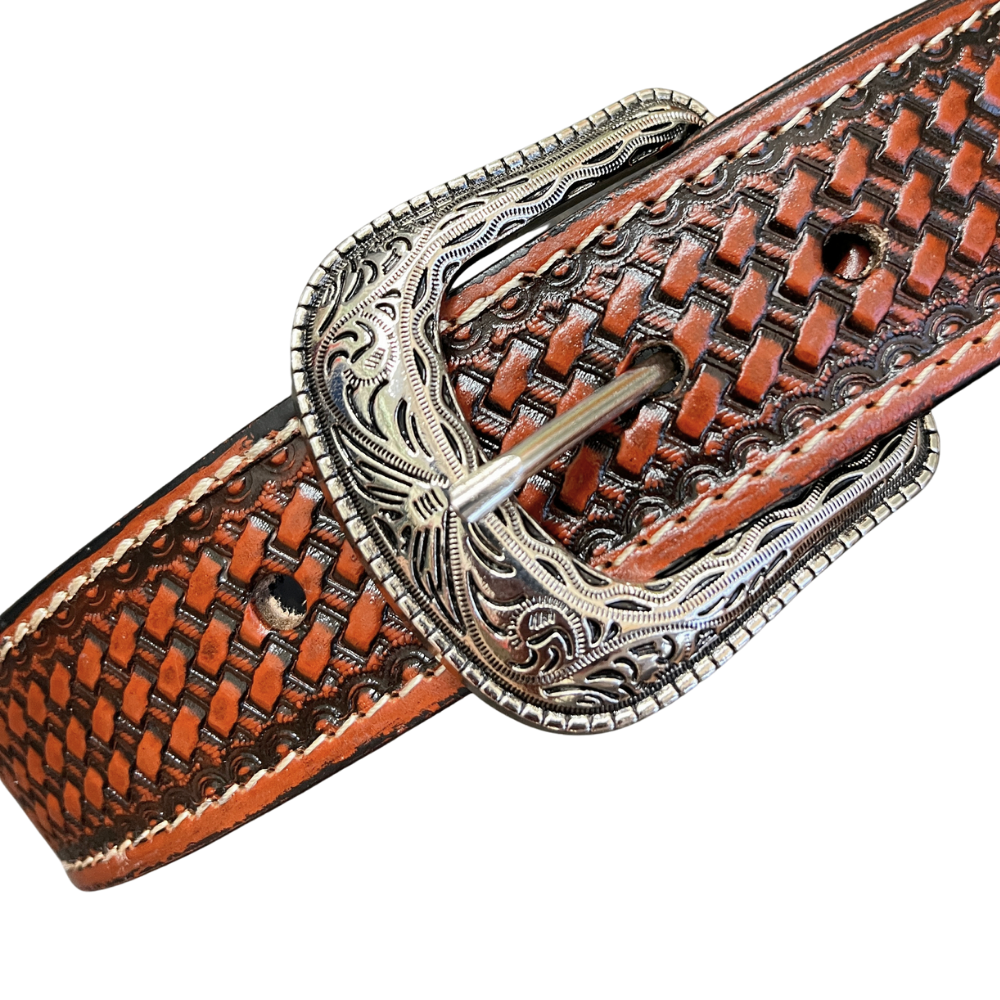 Woven Aztec Western Leather Belt | Baja Leather Western Belt
