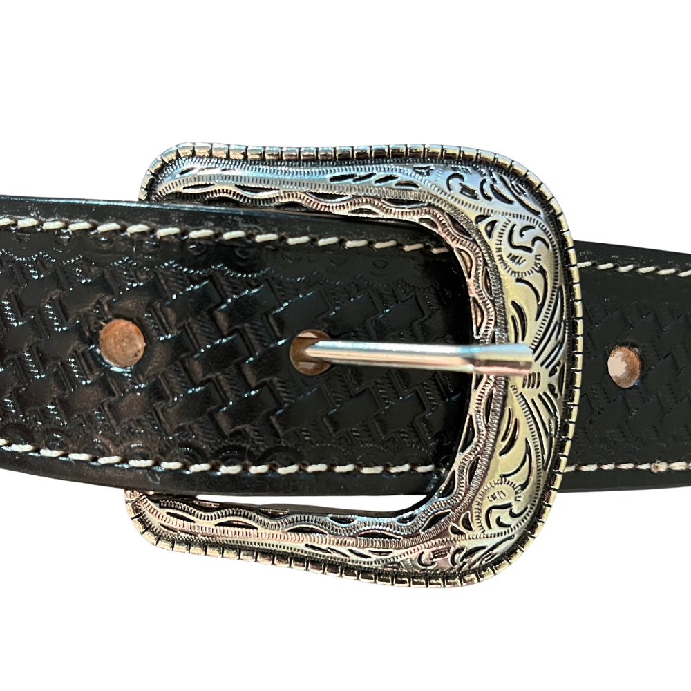Turquoise Diamond Leather Cowboy Belt | Baja Leather Western Belt