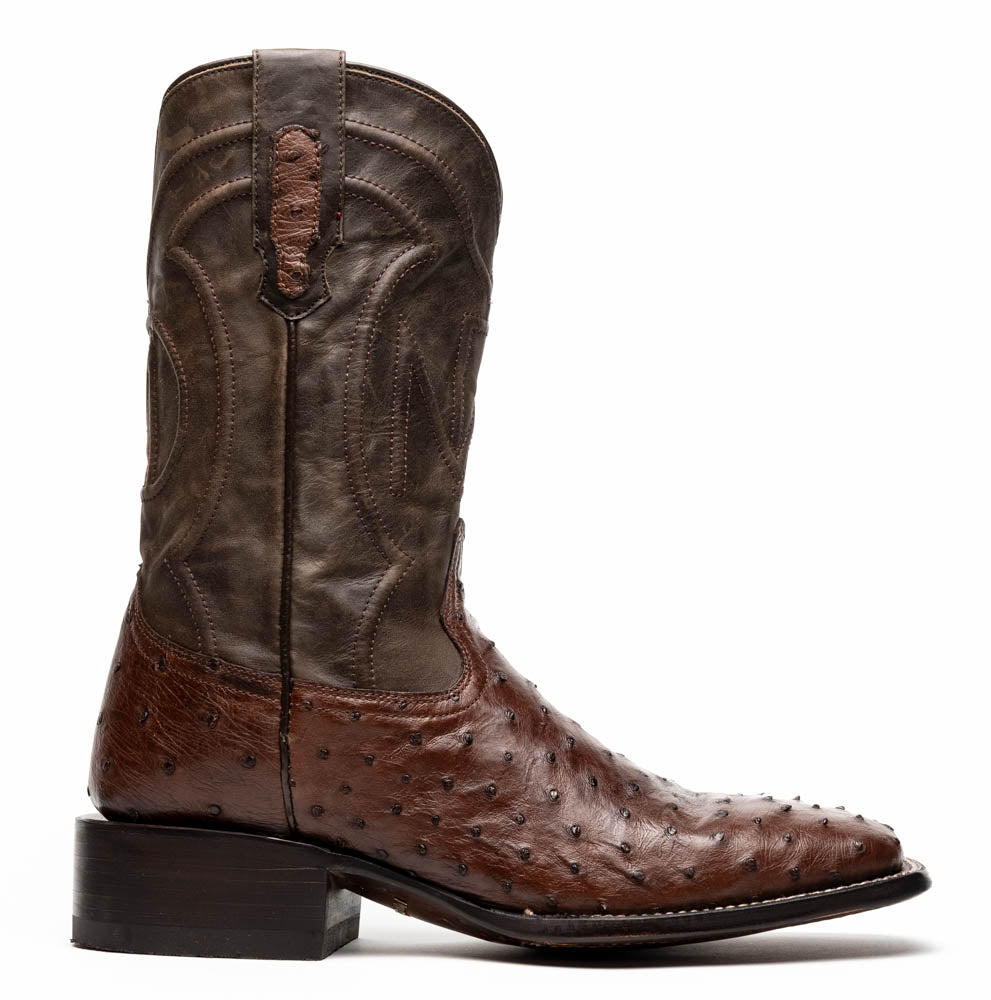 Marco Di Milano Alabama Men's Exotic Cowboy Boots – Full-Quill Ostrich | Kango Tabac Square Toe