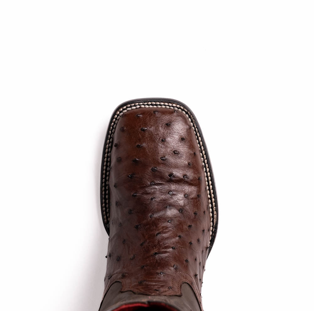 Marco Di Milano Alabama Men's Exotic Cowboy Boots – Full-Quill Ostrich | Kango Tabac Square Toe