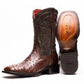 Marco Di Milano Alabama Men's Exotic Cowboy Boots – Full-Quill Ostrich | Kango Tabac Square Toe