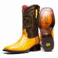 Marco Di Milano Alabama Men's Exotic Cowboy Boots – Full-Quill Ostrich | Buttercup Square Toe