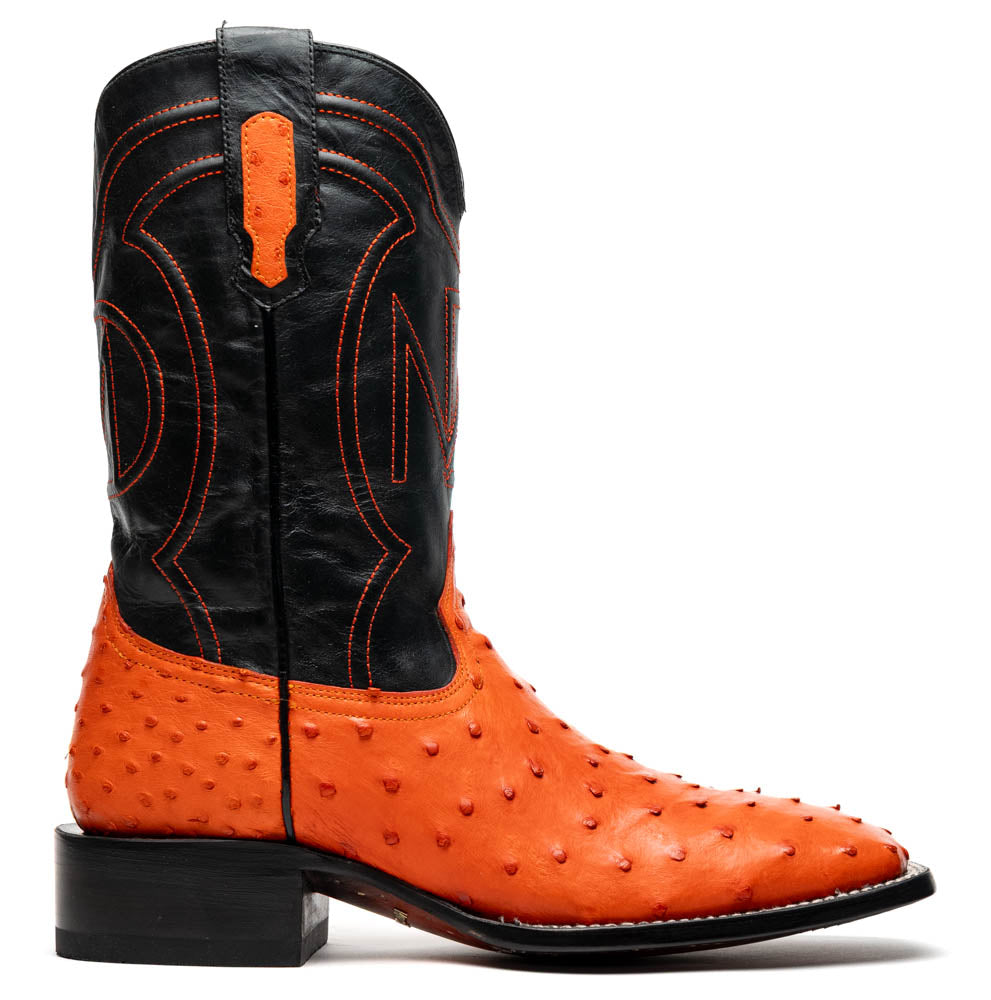 Marco Di Milano Alabama Men's Exotic Cowboy Boots – Full-Quill Ostrich | Orange Square Toe