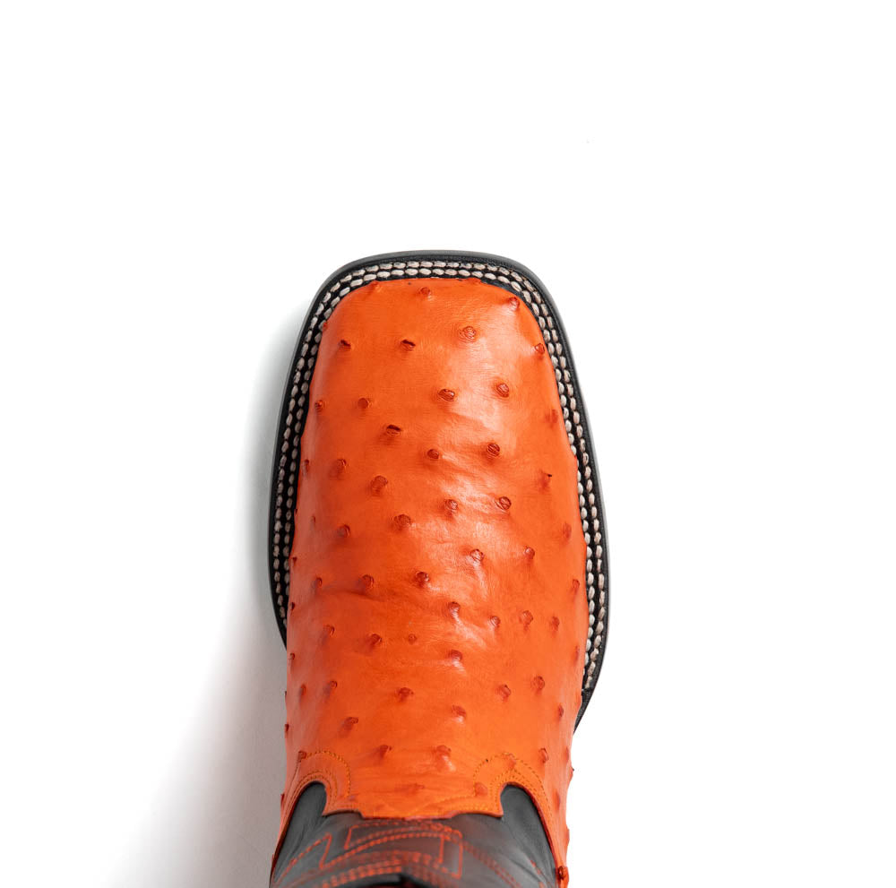 Marco Di Milano Alabama Men's Exotic Cowboy Boots – Full-Quill Ostrich | Orange Square Toe