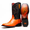 Marco Di Milano Alabama Men's Exotic Cowboy Boots – Full-Quill Ostrich | Orange Square Toe
