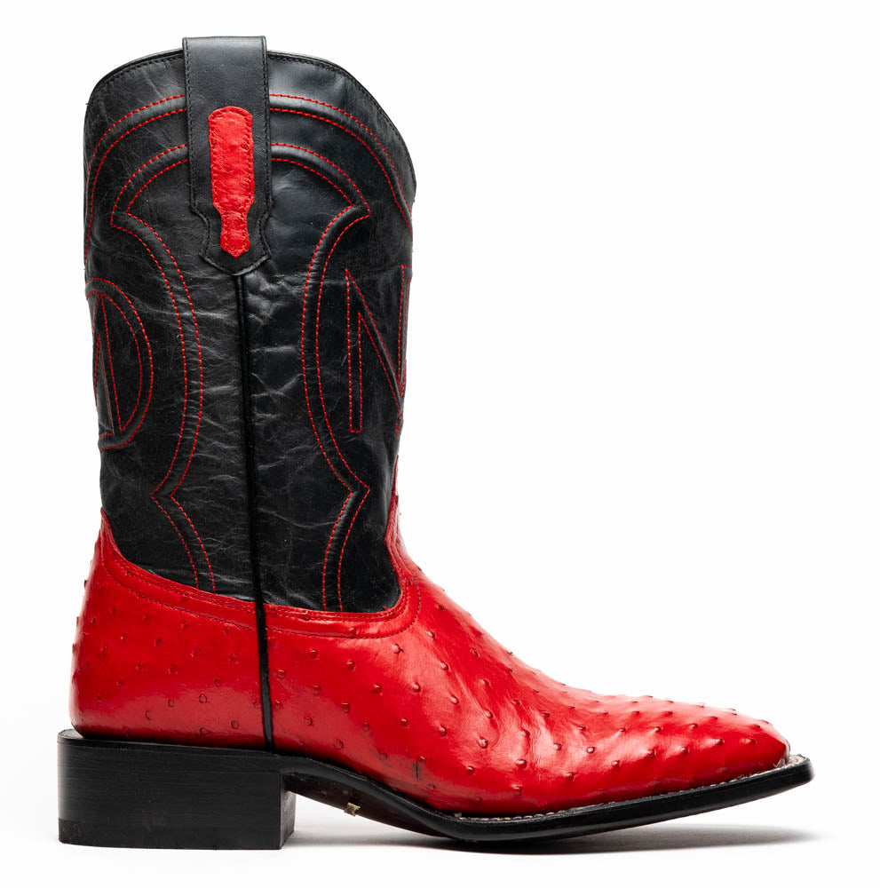 Marco Di Milano Alabama Men's Exotic Cowboy Boots – Full-Quill Ostrich | Red