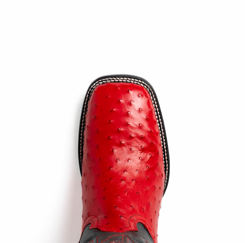 Marco Di Milano Alabama Men's Exotic Cowboy Boots – Full-Quill Ostrich | Red