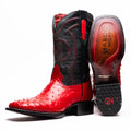 Marco Di Milano Alabama Men's Exotic Cowboy Boots – Full-Quill Ostrich | Red Square Toe