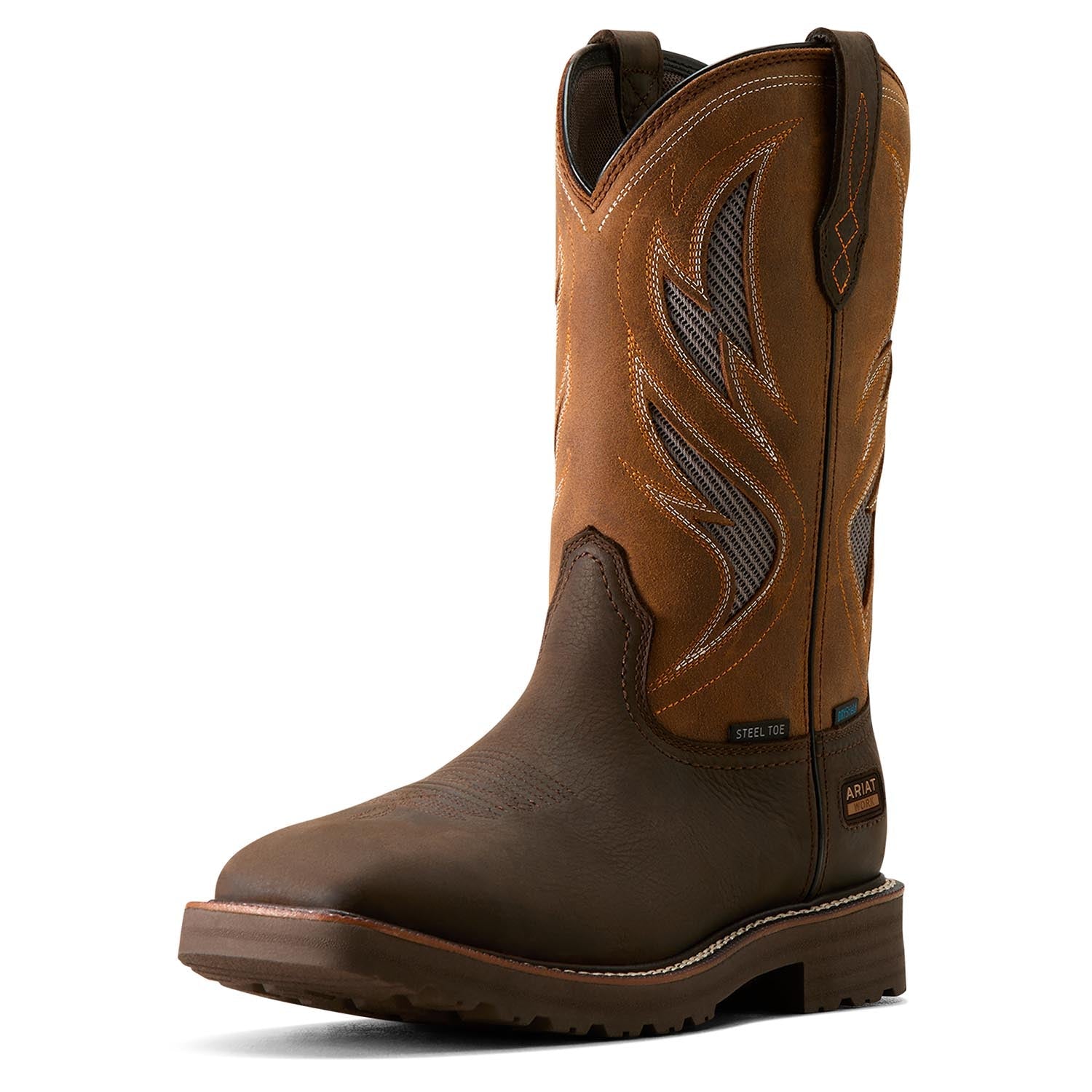 Ariat Men's Activator VentTek Waterproof Steel Toe Work Boot – Dark Brown | Wide Square Toe | ATS® Technology