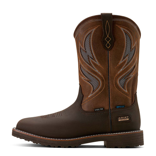 Ariat Men's Activator VentTek Waterproof Steel Toe Work Boot – Dark Brown | Wide Square Toe | ATS® Technology