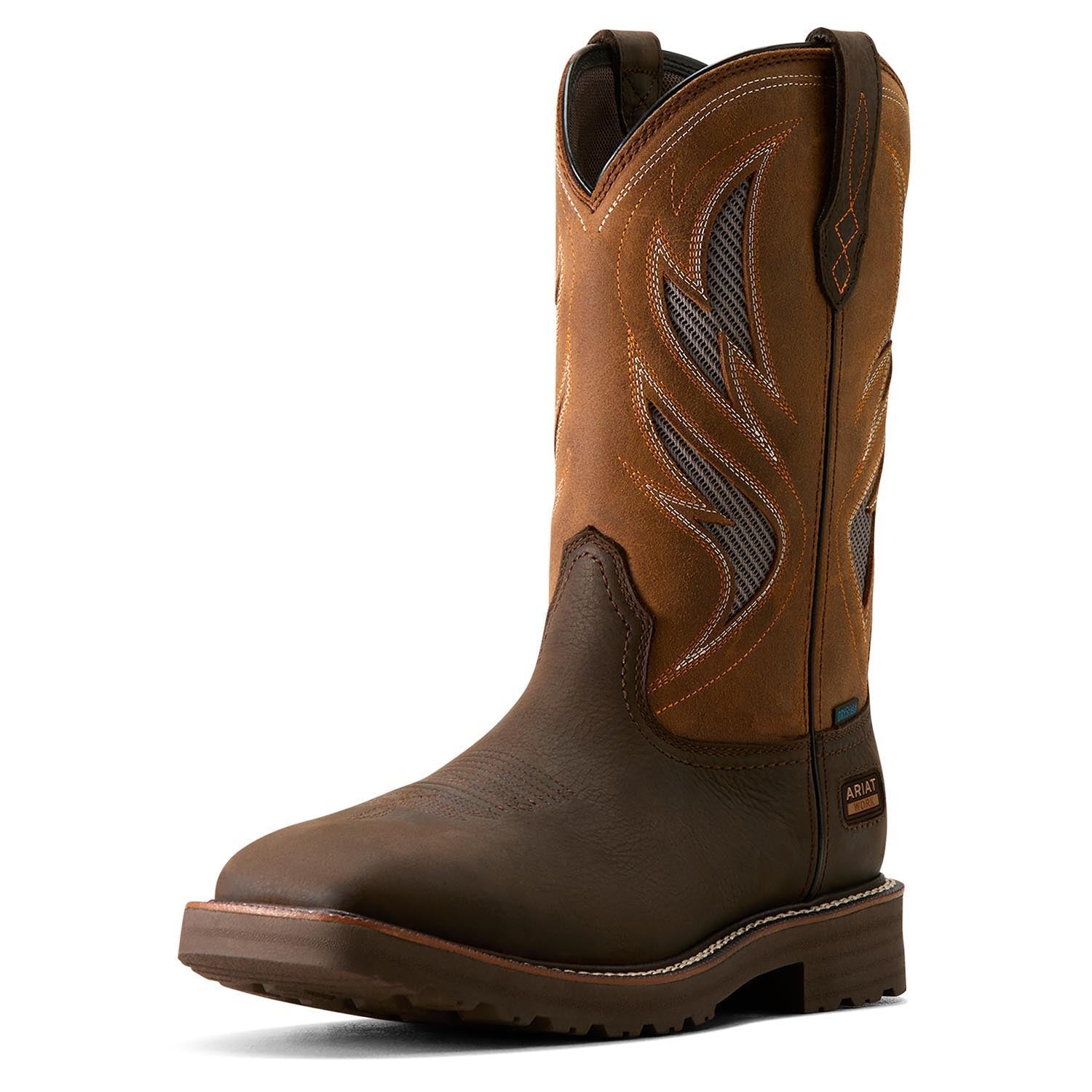 Ariat Men's Activator VentTek Waterproof Work Boot – Dark Brown | Wide Square Toe | ATS® Technology