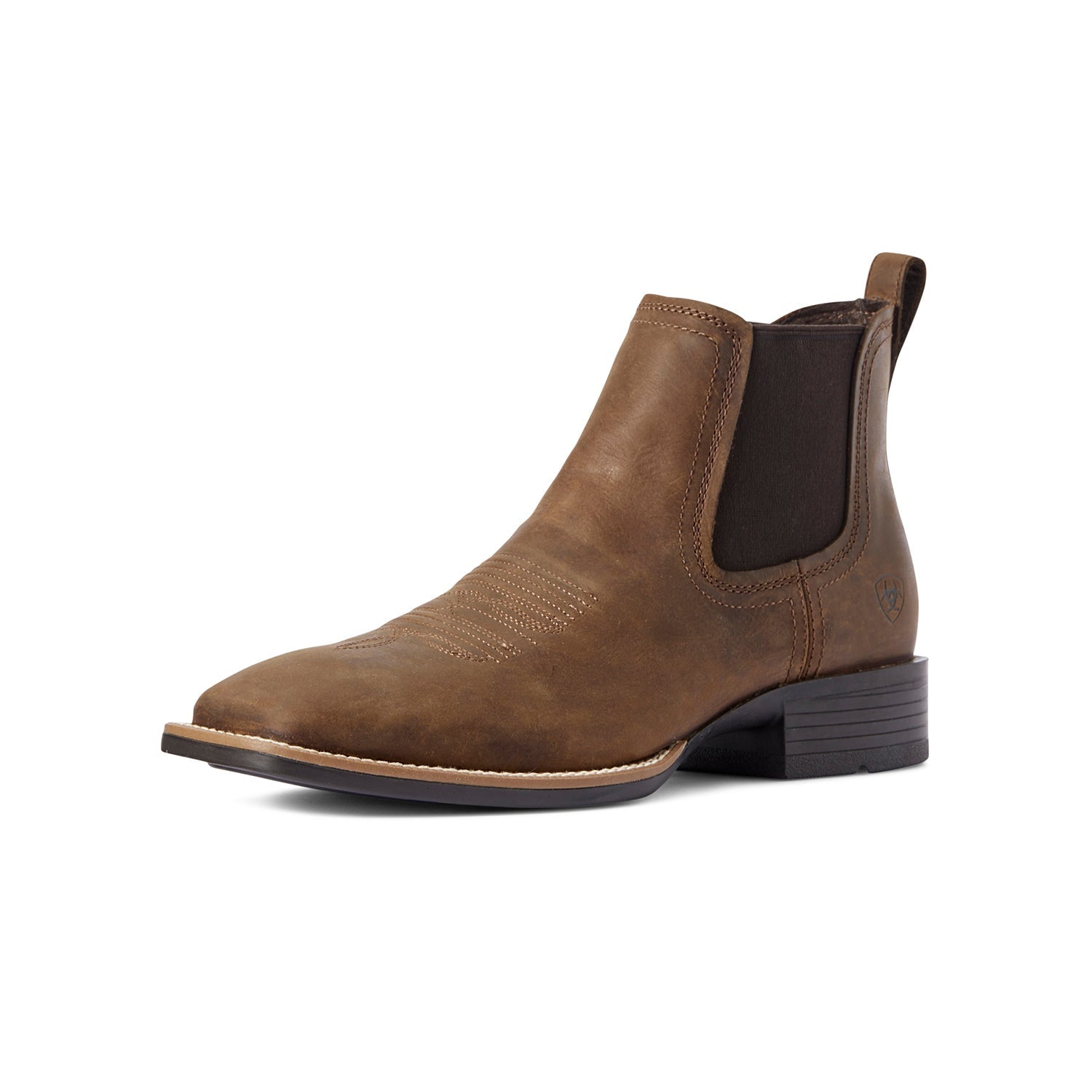 Ariat Men's Booker Ultra Western Boot – Elastic Side Gore | Wide Square Toe | Brown | D & EE