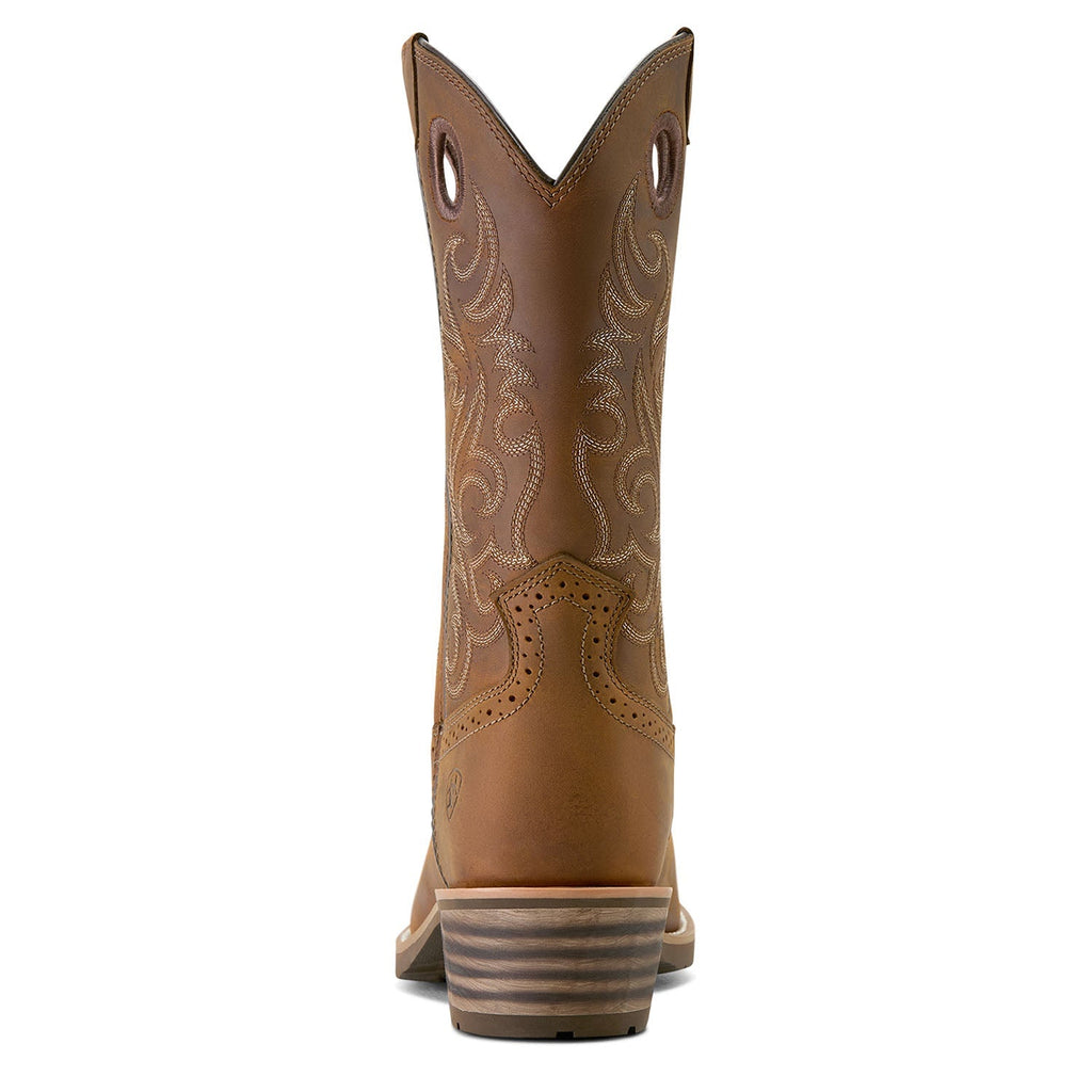 Ariat Men's Hybrid Roughstock Square Toe Cowboy Boot – Distressed Brown | 12" Shaft | 4LR™ Technology