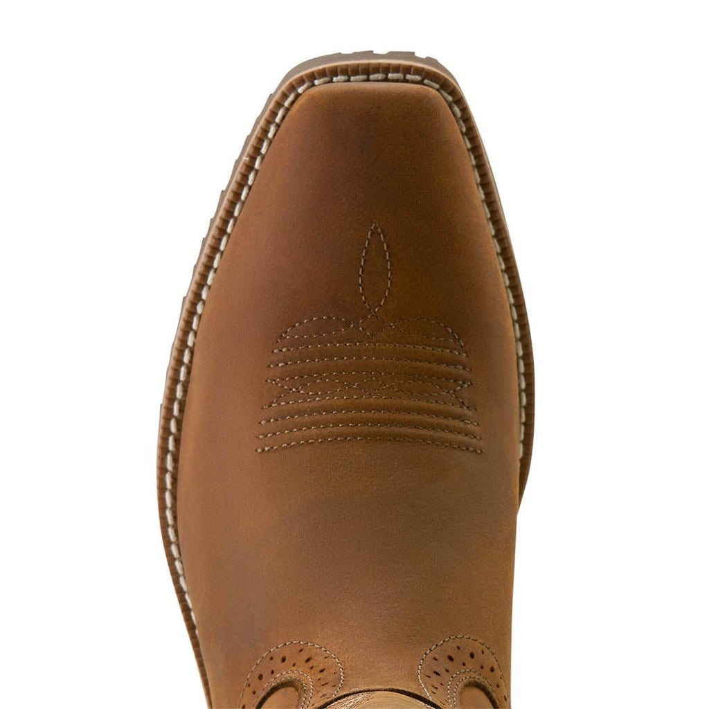 Ariat Men's Hybrid Roughstock Square Toe Cowboy Boot – Distressed Brown | 12" Shaft | 4LR™ Technology