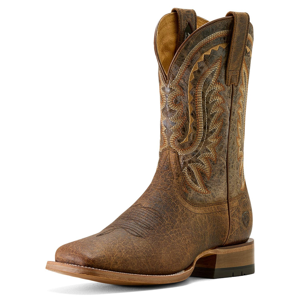 Ariat Men's Rock Ridge Wide Square Toe Western Boots – American Bison Leather | Goodyear Welt